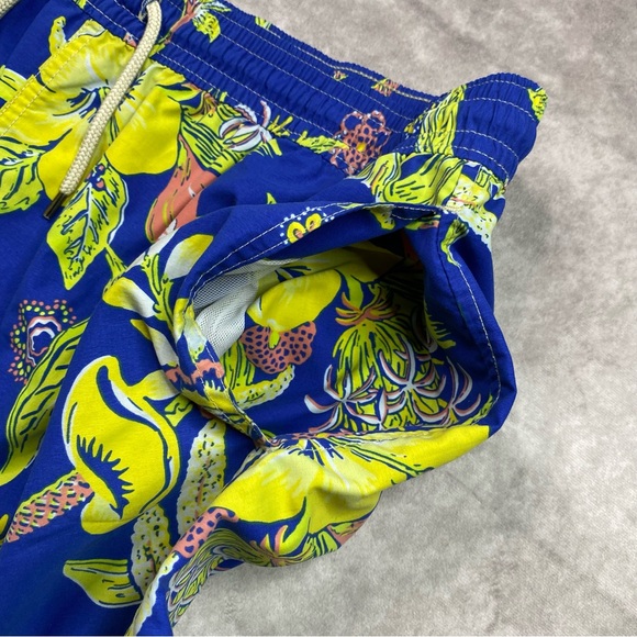 Polo Ralph Lauren Swim Trunks Men's XL Tall Blue Floral Lined Pockets Drawstring - Picture 12 of 16